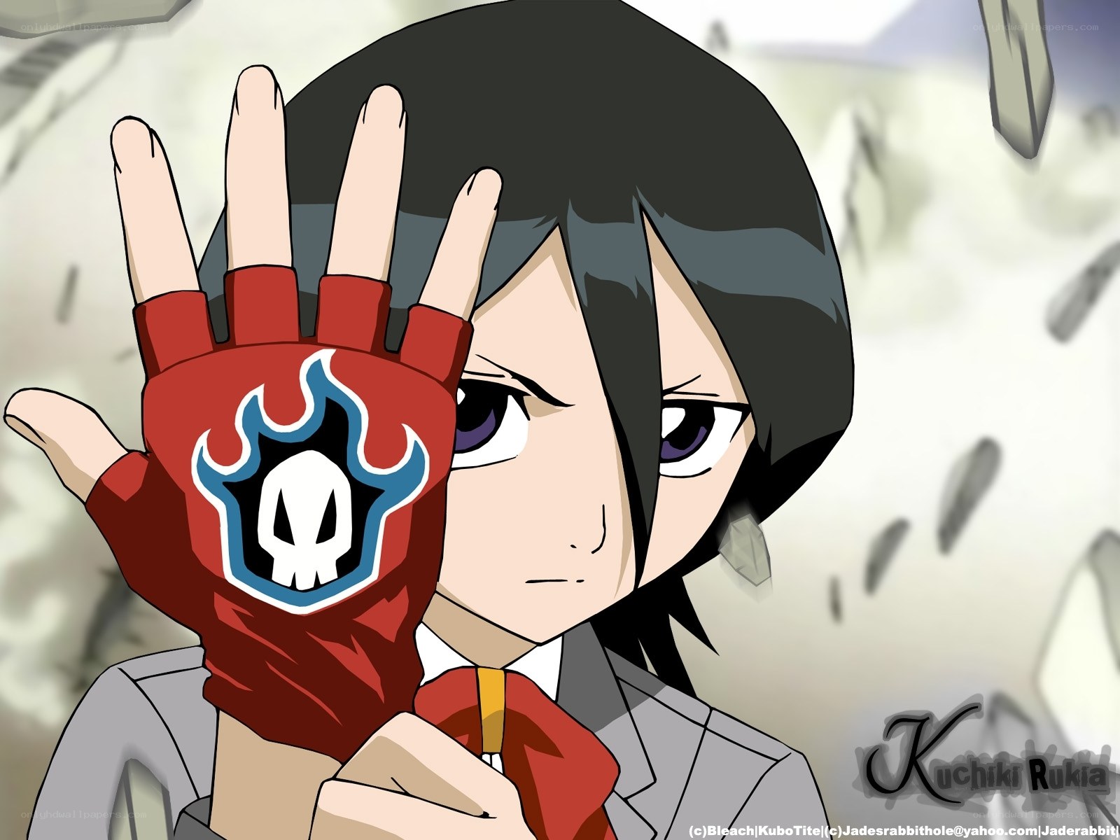 Kuchiki Rukia with flame glove