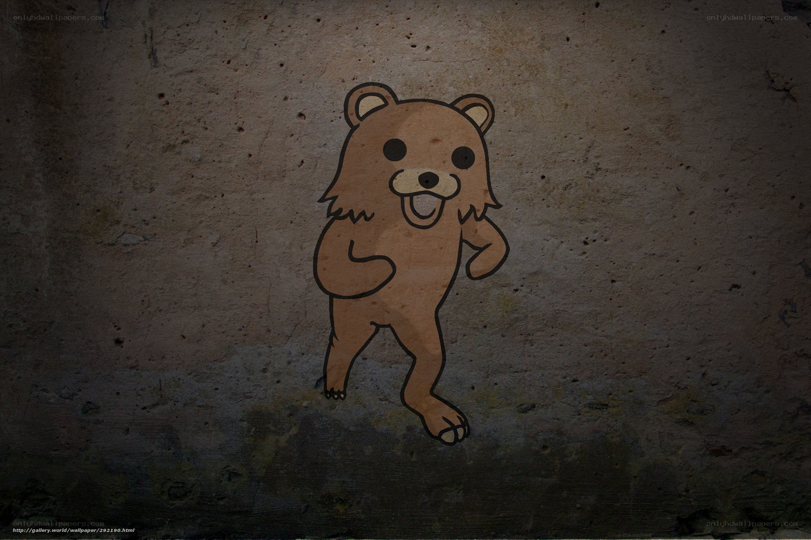 Kuma bear graffiti on wall