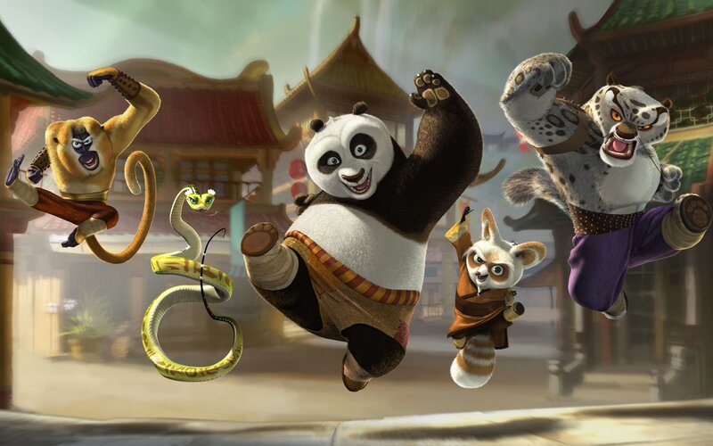Kung Fu Panda and friends in action