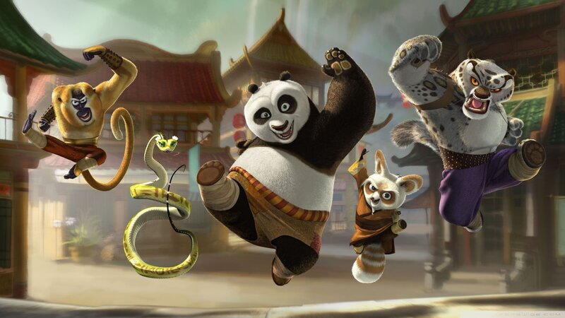 Kung Fu Panda and friends in action