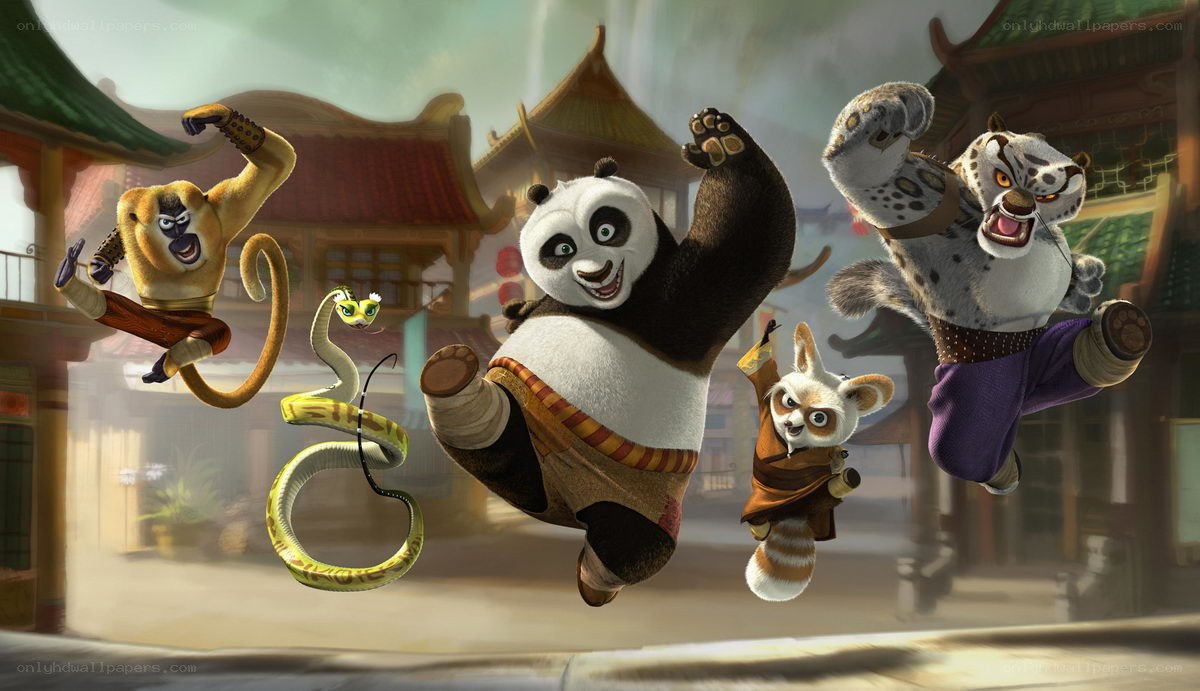 Kung Fu Panda characters in action