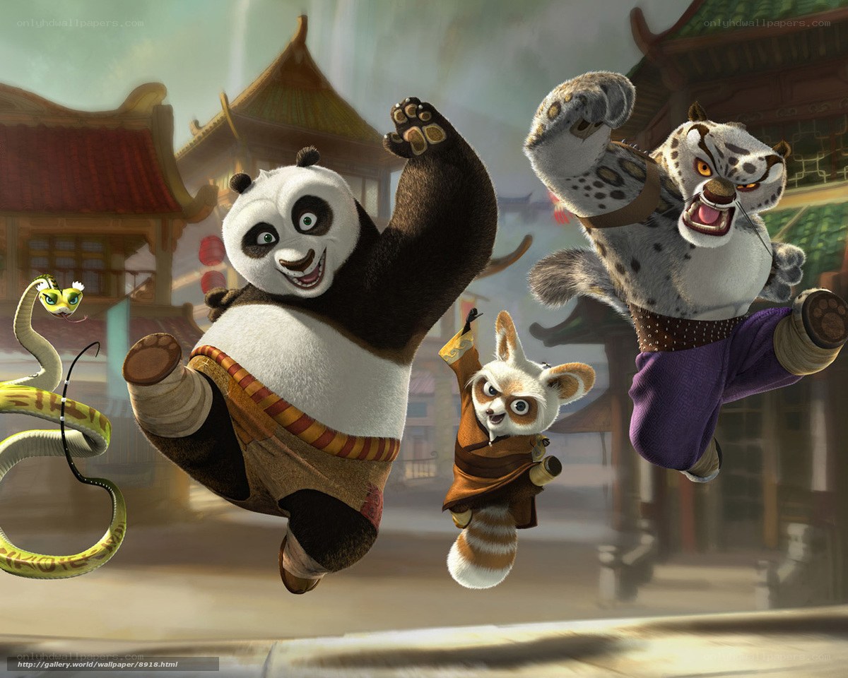 Kung Fu Panda characters in action