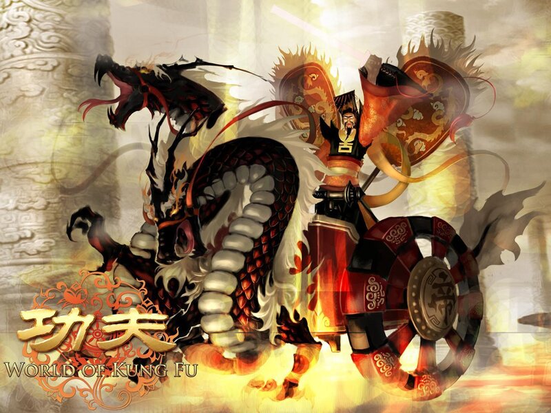 Kung Fu Warrior with Dragon