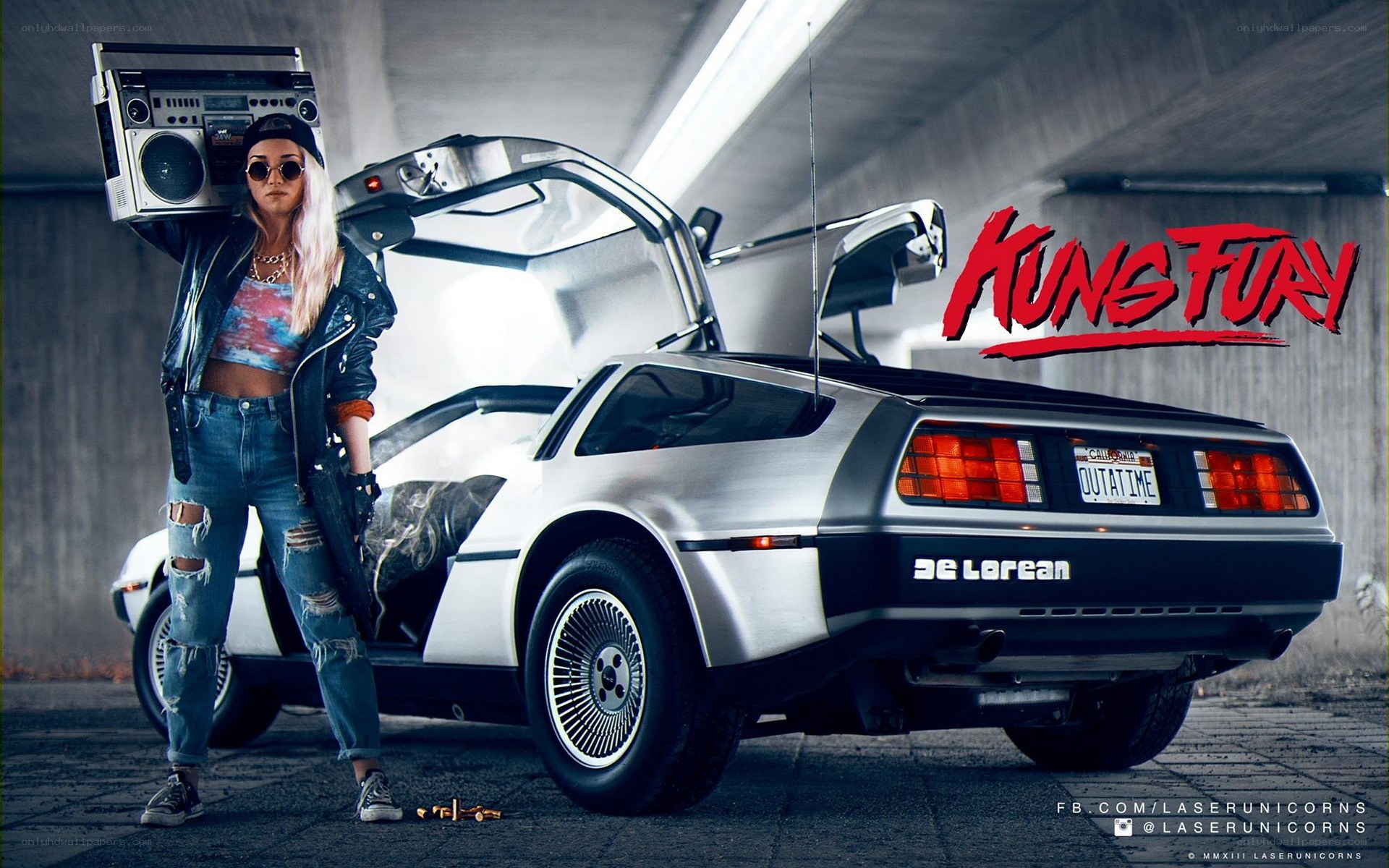 Kung Fury with DeLorean