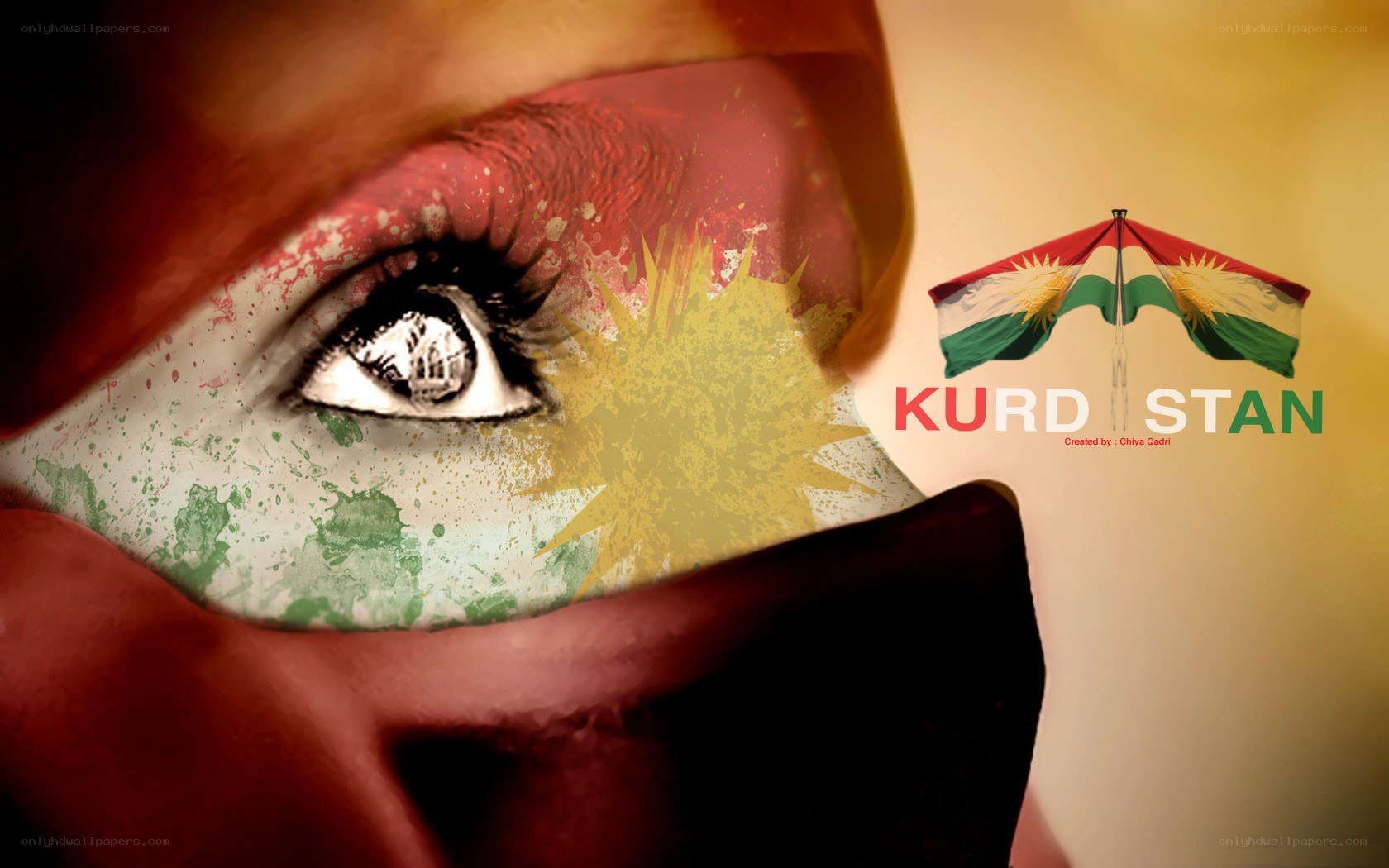 Kurdish flag and eye art