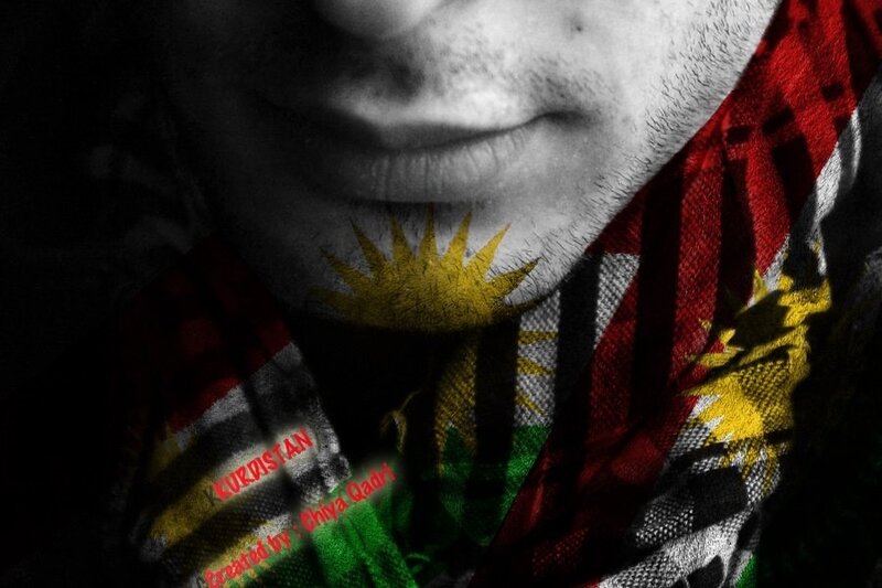 Kurdish flag on scarf