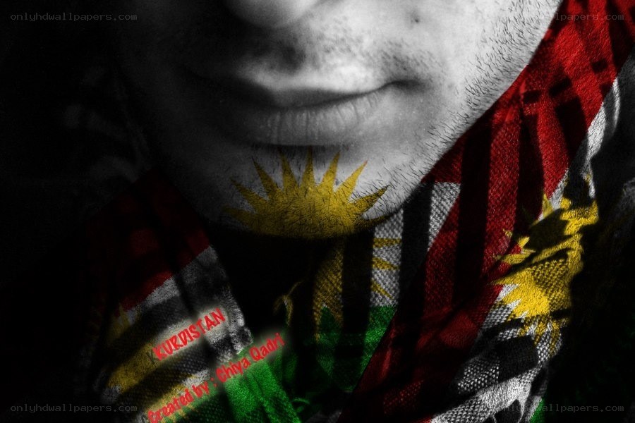 Kurdish flag on scarf