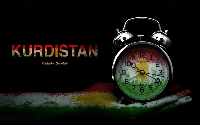 Kurdistan flag clock