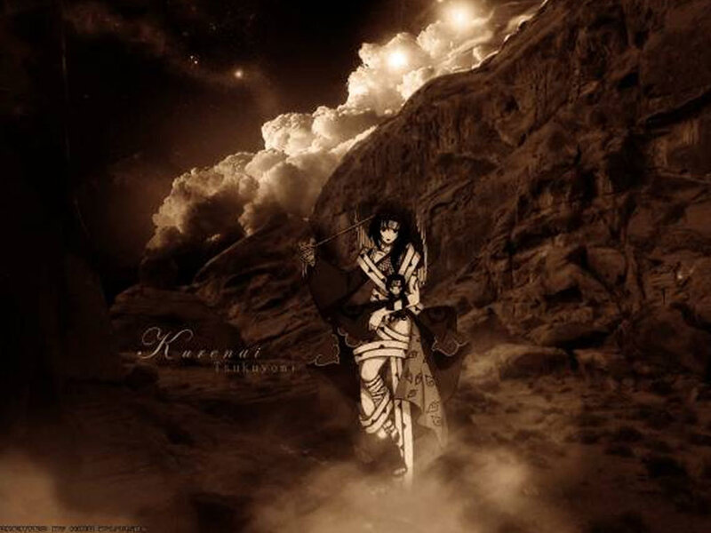 Kurenai in a rocky landscape