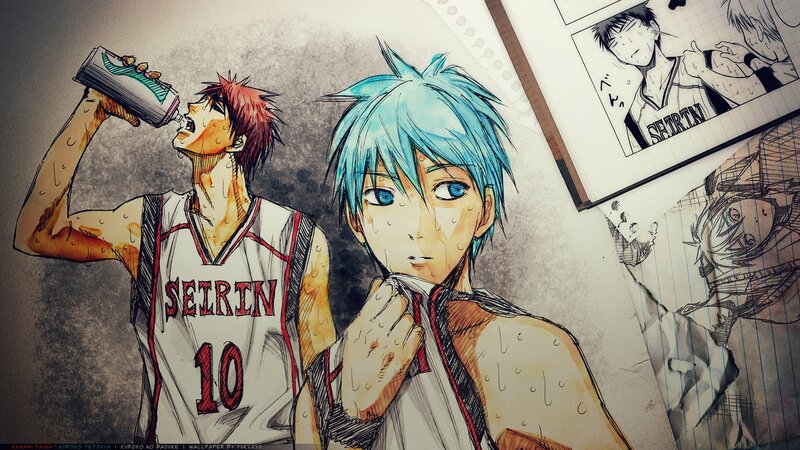 Kuroko and Tetsuya after basketball game