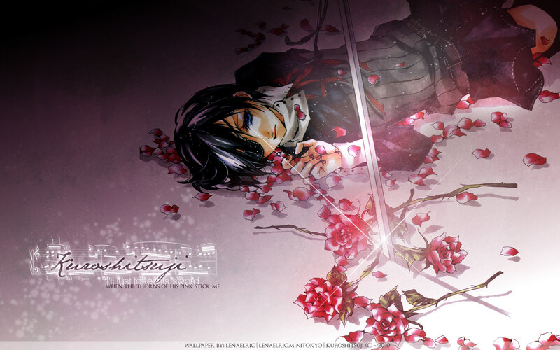 Kuroshitsuji character with roses