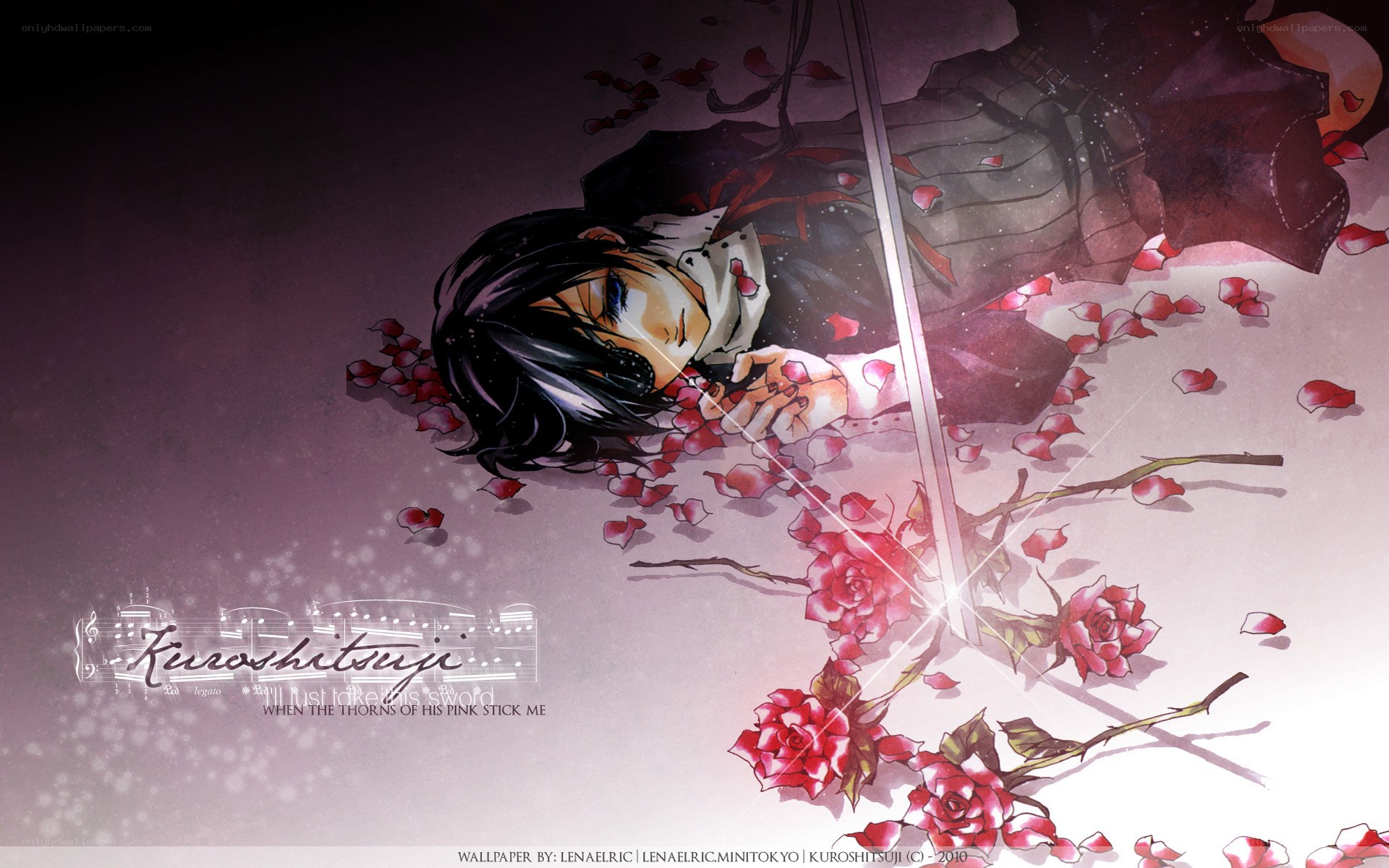 Kuroshitsuji character with roses