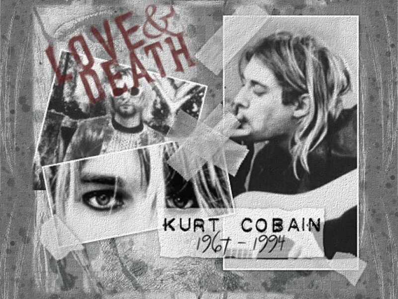 Kurt Cobain Collage — Black, Somber, Photograph