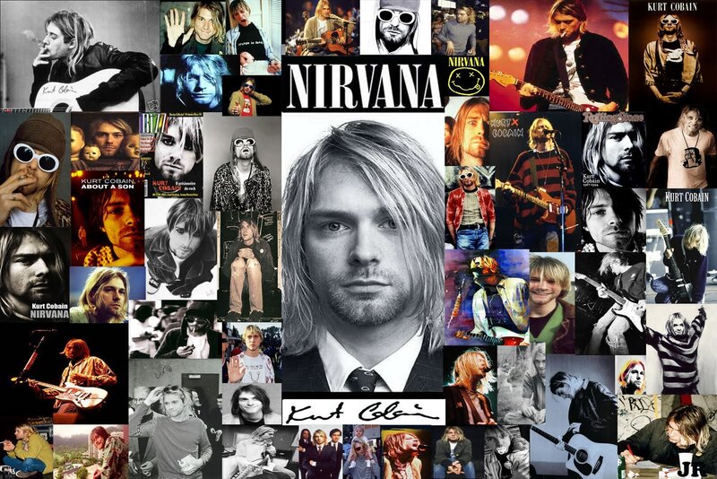 Kurt Cobain Collage — Black