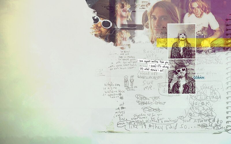Kurt Cobain Collage — White