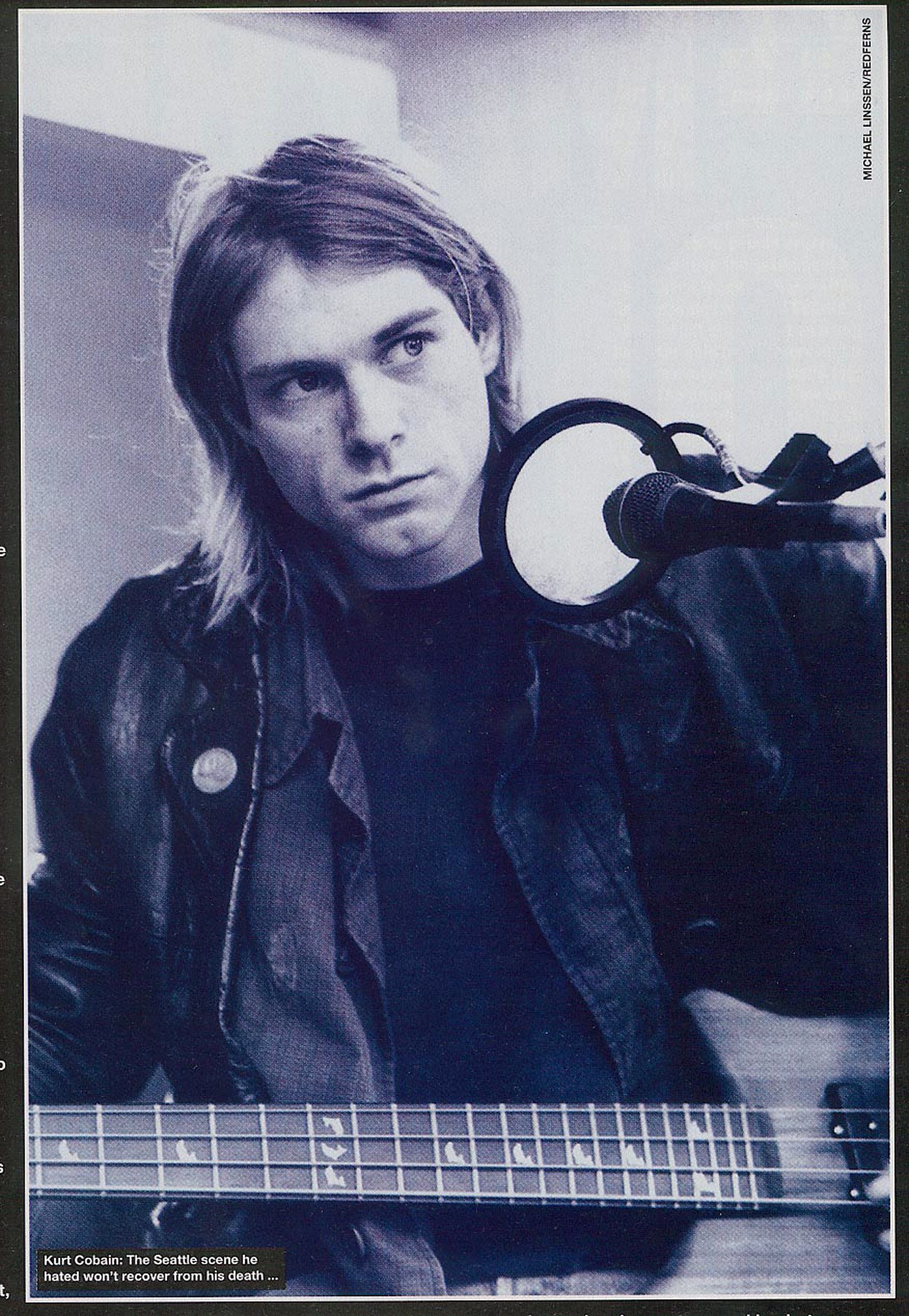 Kurt Cobain in studio