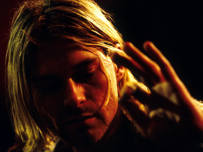 Kurt Cobain on stage
