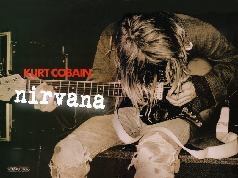 Kurt Cobain playing guitar