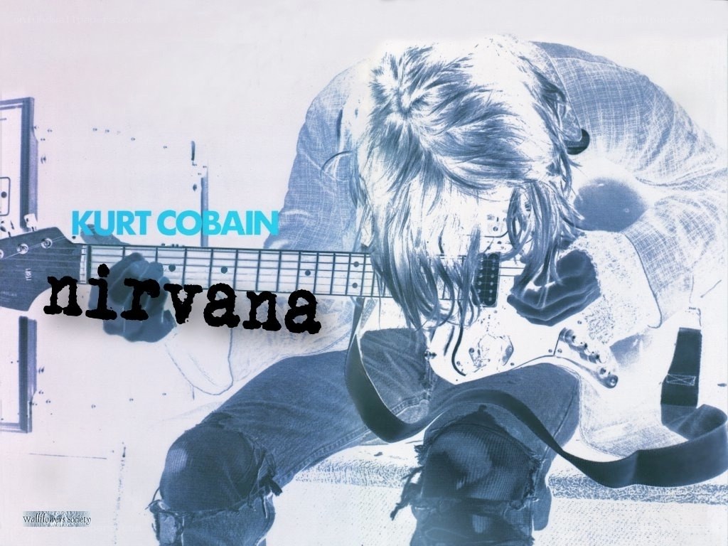 Kurt Cobain playing guitar