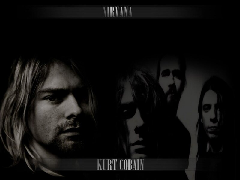 Kurt Cobain Portrait — Black, Dramatic