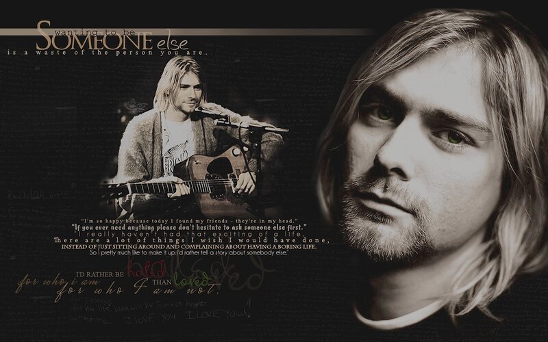Kurt Cobain Portrait — Black, Melancholic