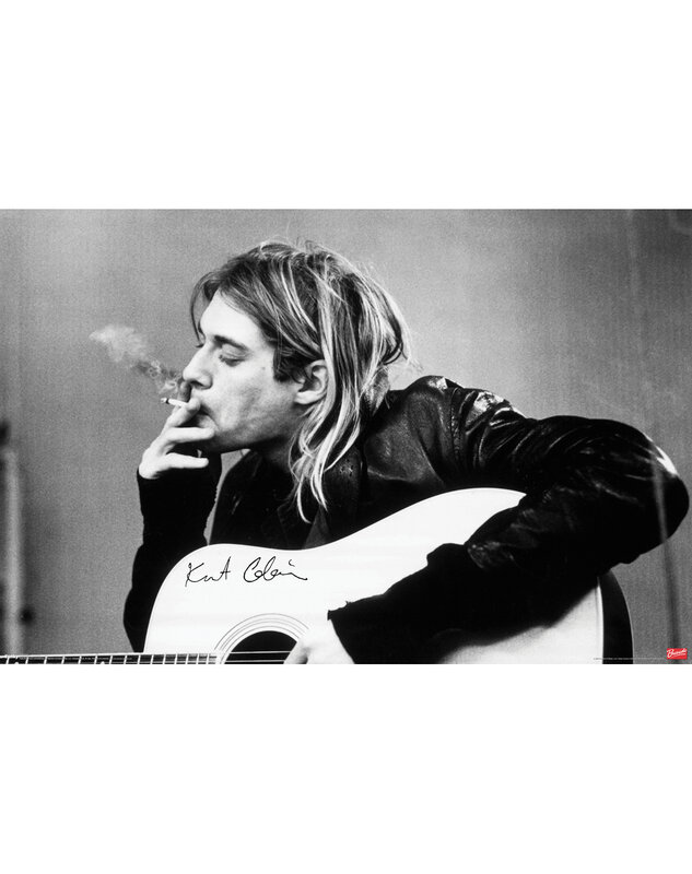 Kurt Cobain smoking guitar