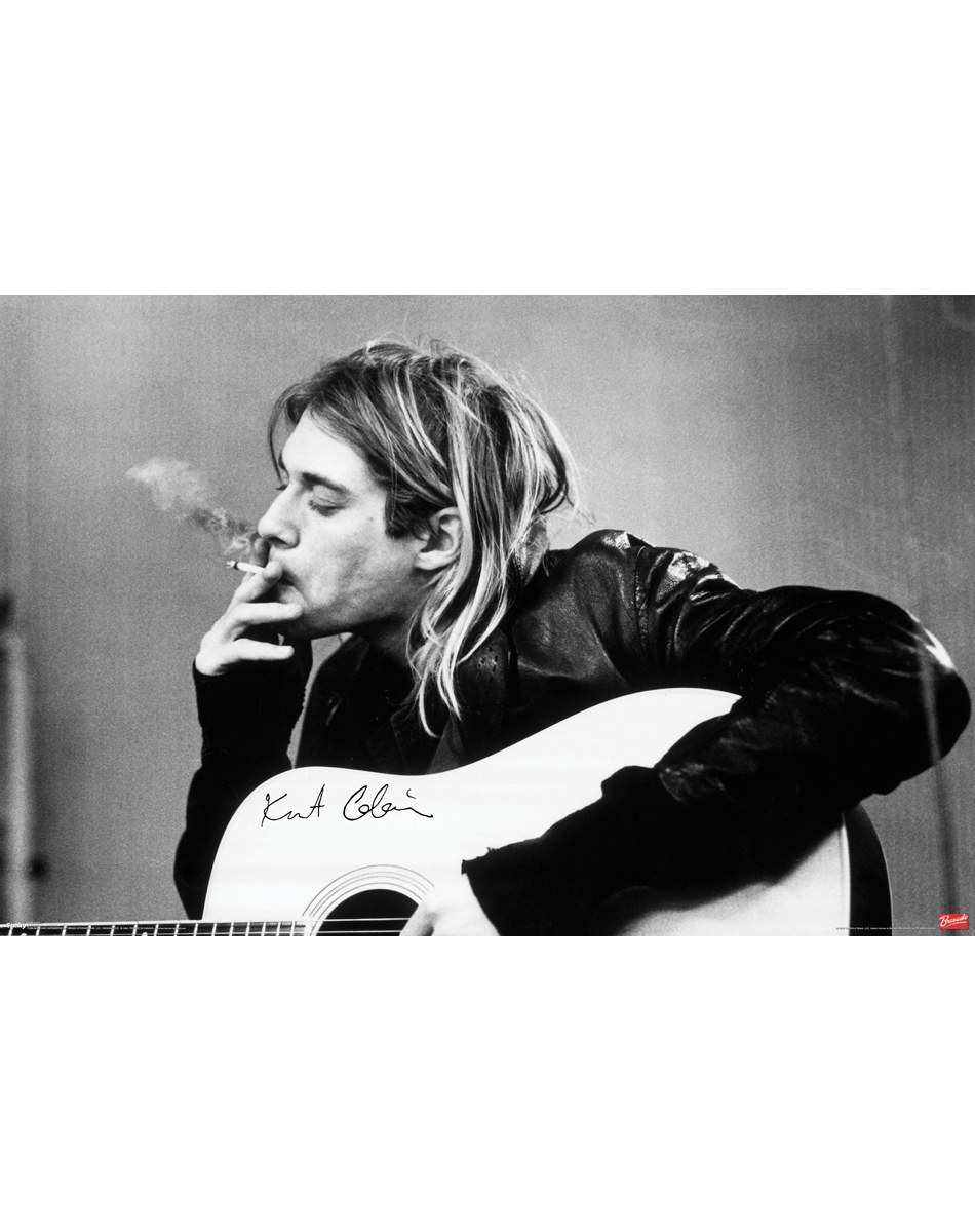 Kurt Cobain smoking guitar