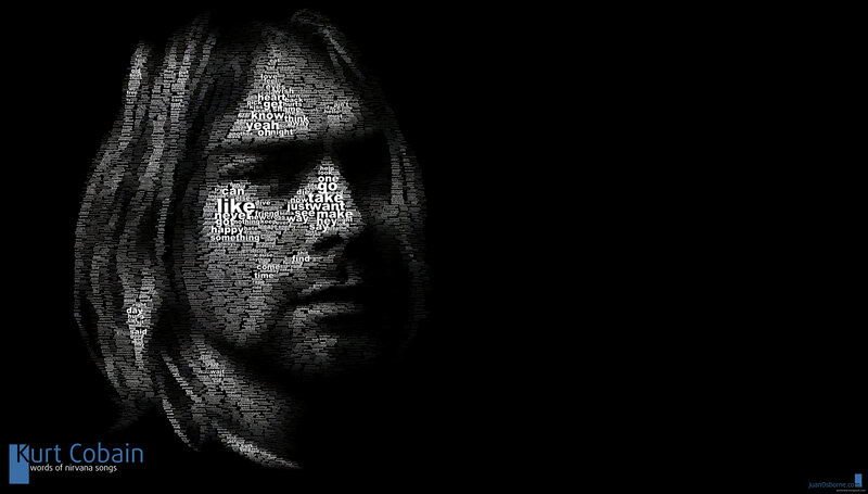 Kurt Cobain word art portrait