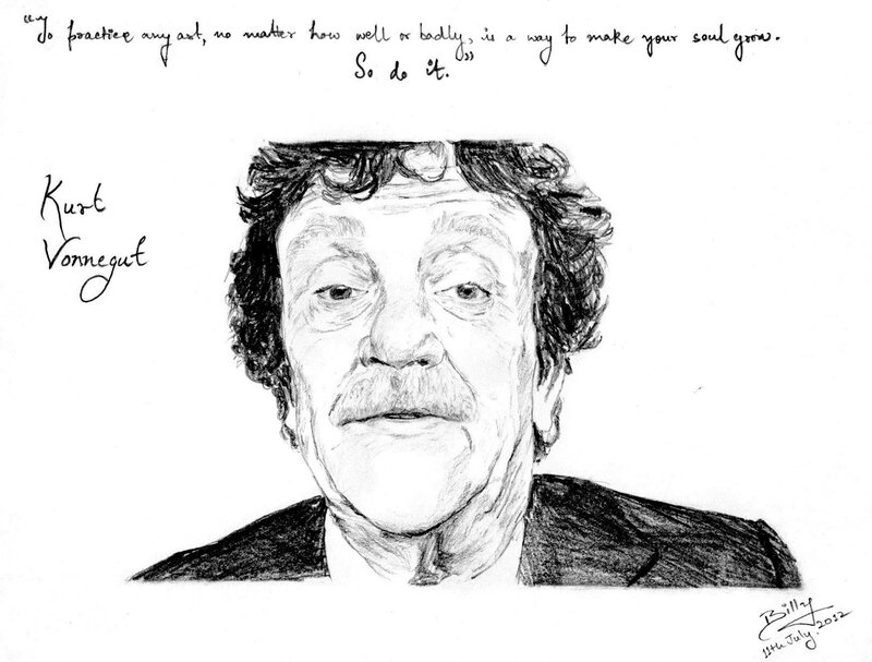 Kurt Vonnegut portrait drawing