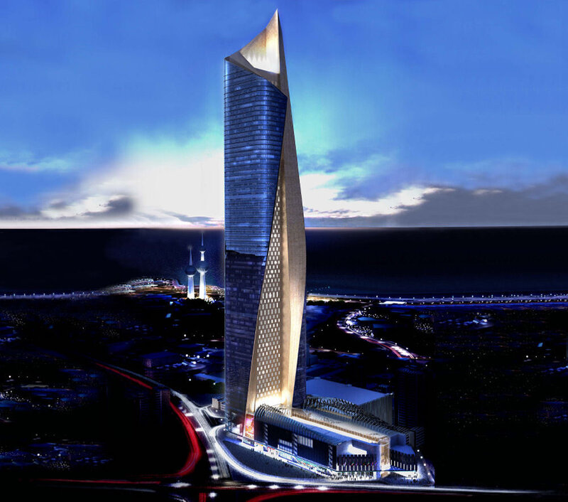 Kuwait City skyline at night