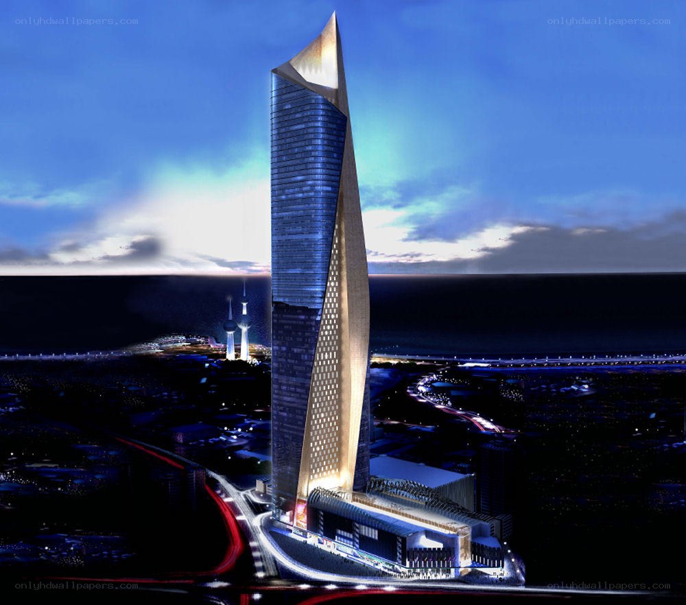 Kuwait City skyline at night