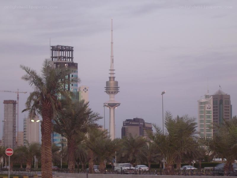 Kuwait City skyline with tower