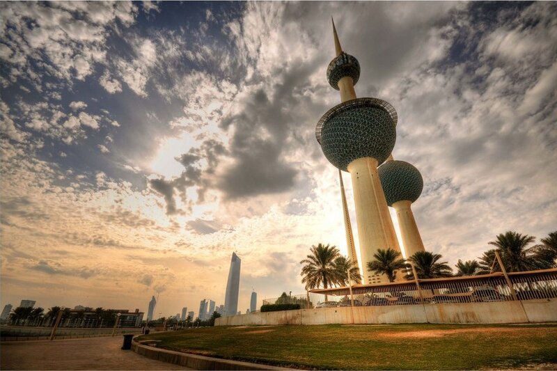 Kuwait Towers at Sunset — Blue