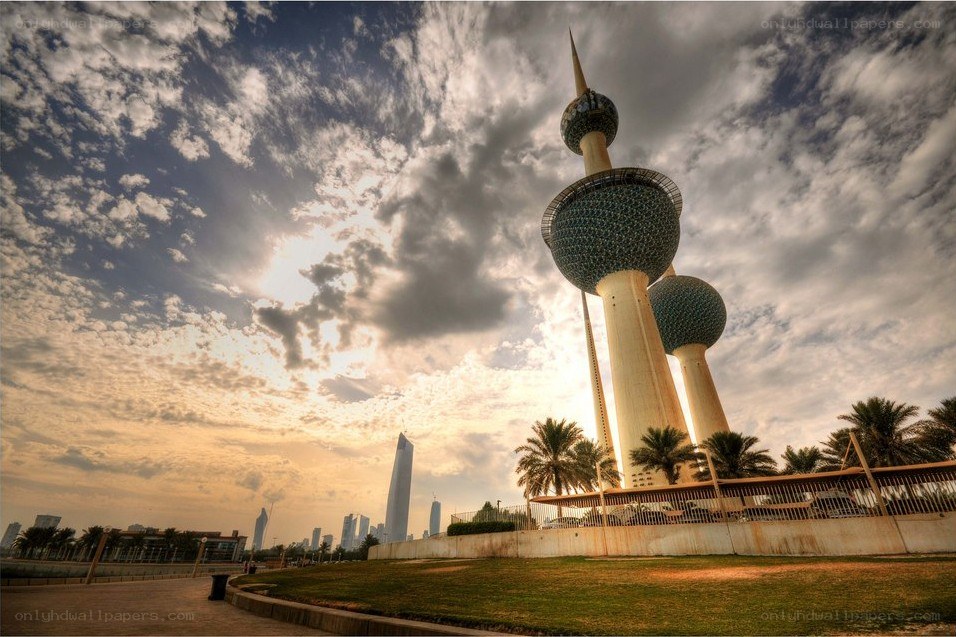 Kuwait Towers at sunset
