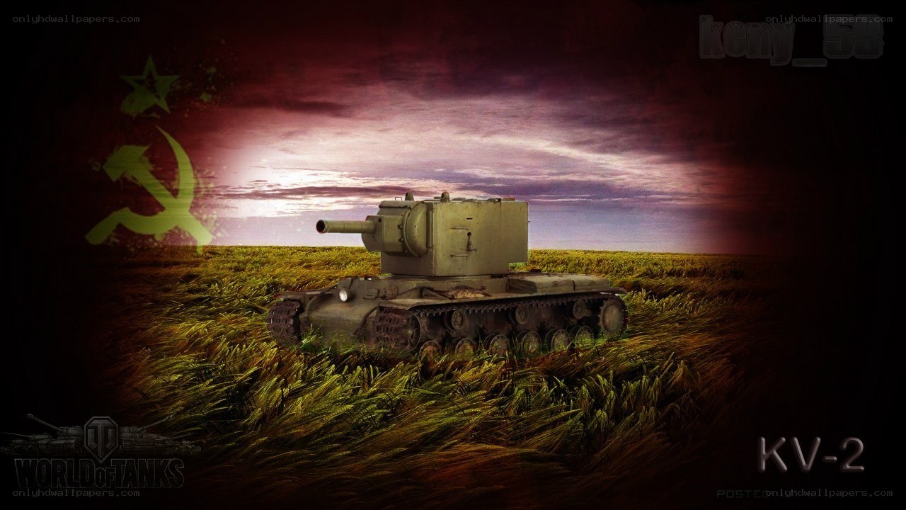 KV-2 tank in a field