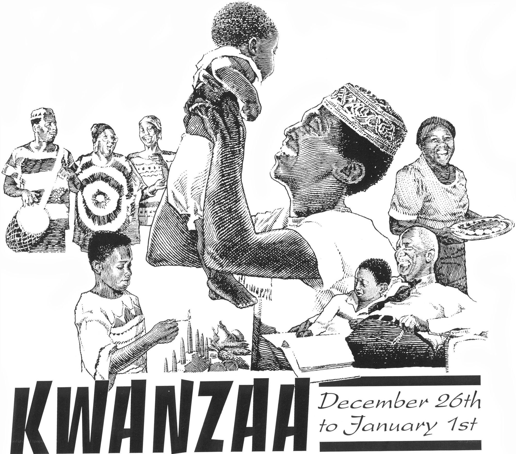 Kwanzaa celebration illustration