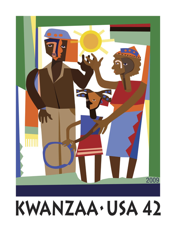 Kwanzaa celebration stamp