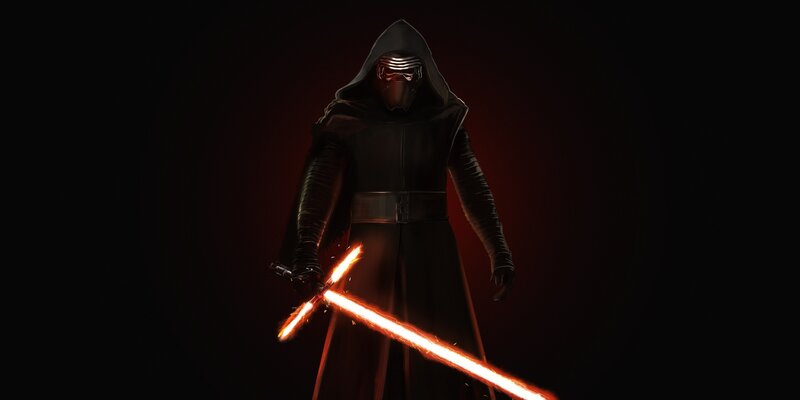 Kylo Ren with Lightsaber — Black, Dramatic
