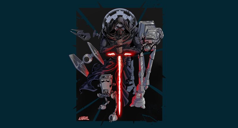 Kylo Ren with Lightsaber — Black