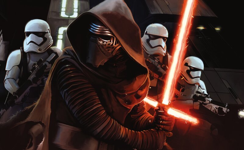 Kylo Ren with Stormtroopers — Red, Dramatic