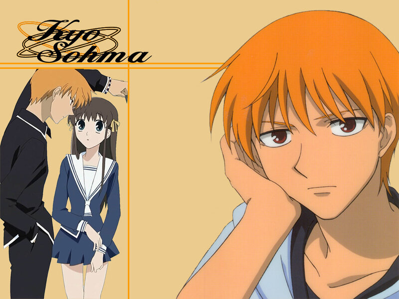 Kyo and Yuki in school uniforms
