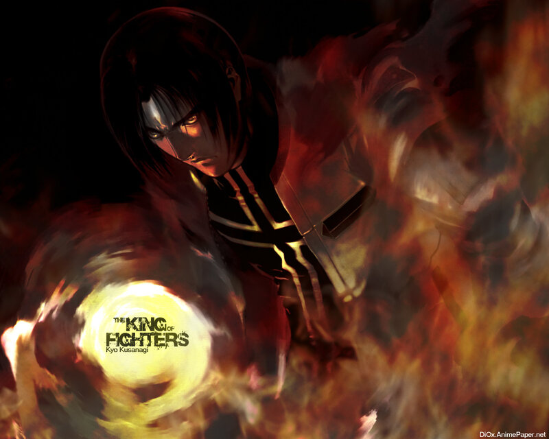 Kyo Kusanagi in fiery battle