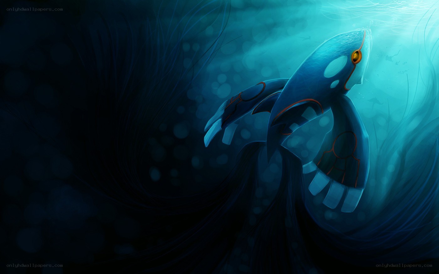Kyogre swimming underwater
