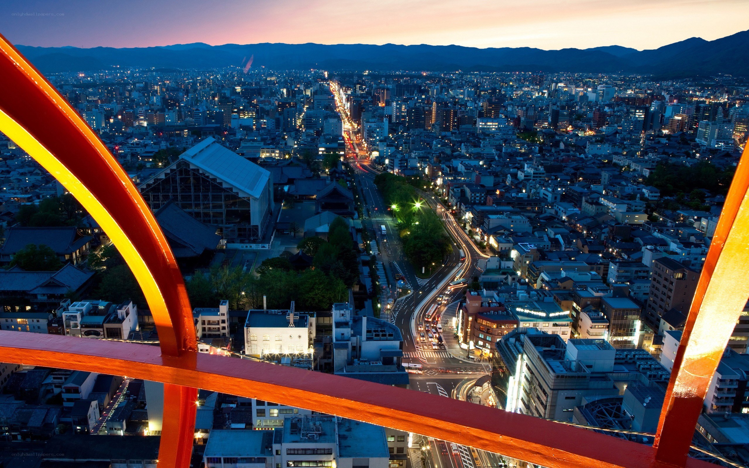 Kyoto cityscape at dusk