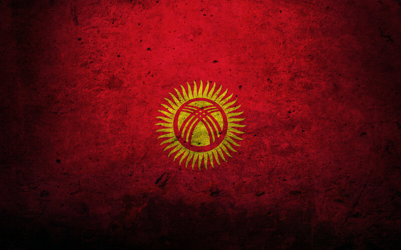 Kyrgyzstan flag on textured background