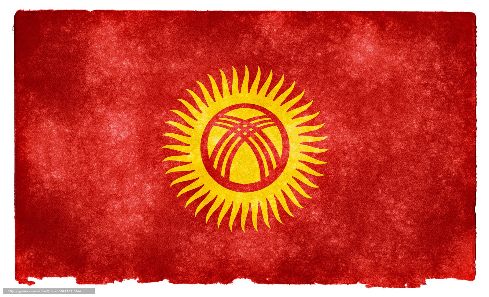 Kyrgyzstan flag with sun emblem