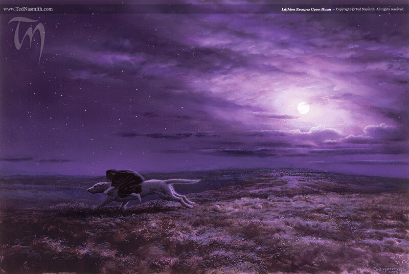 Lúthien escapes upon Huan