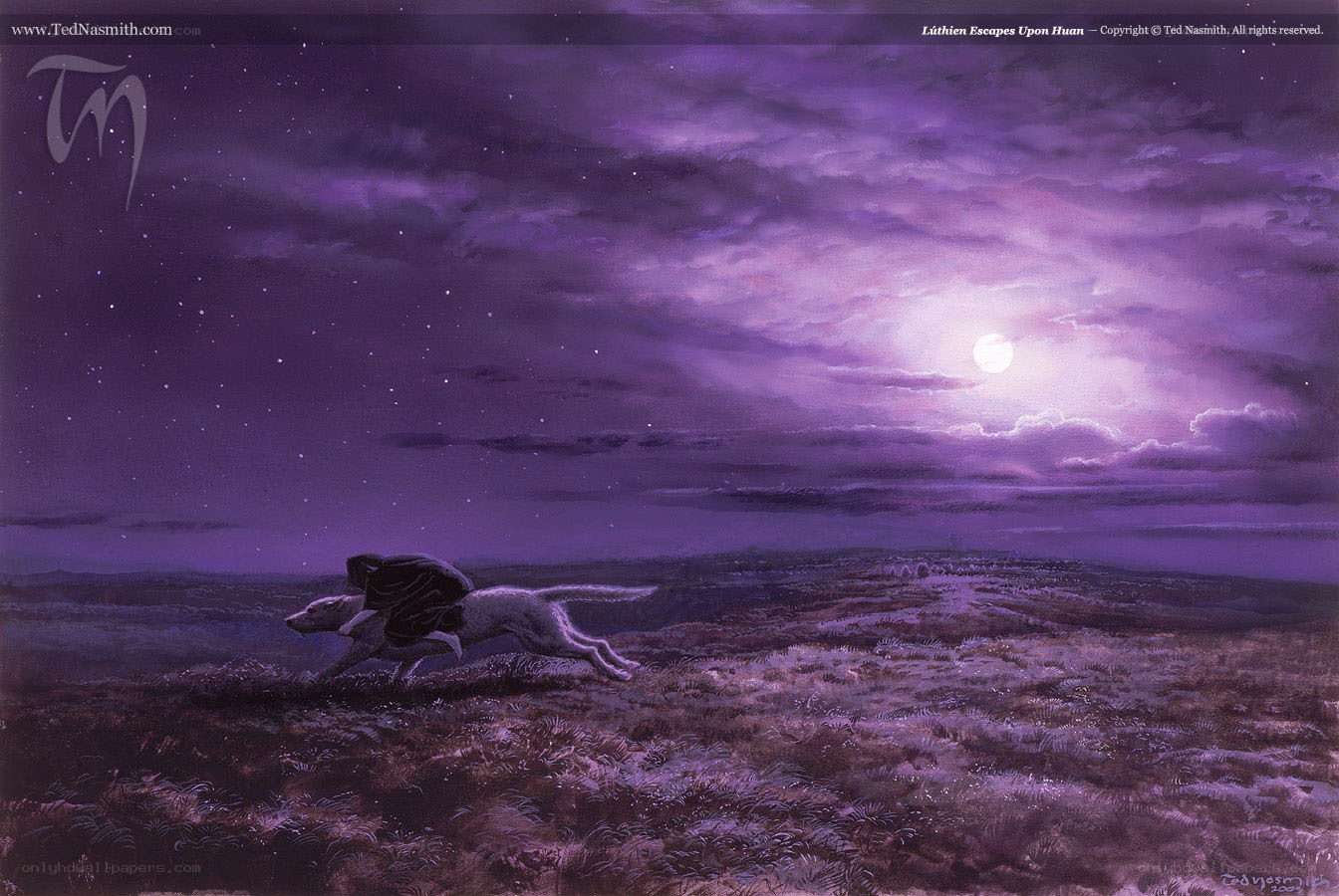 Lúthien escapes upon Huan