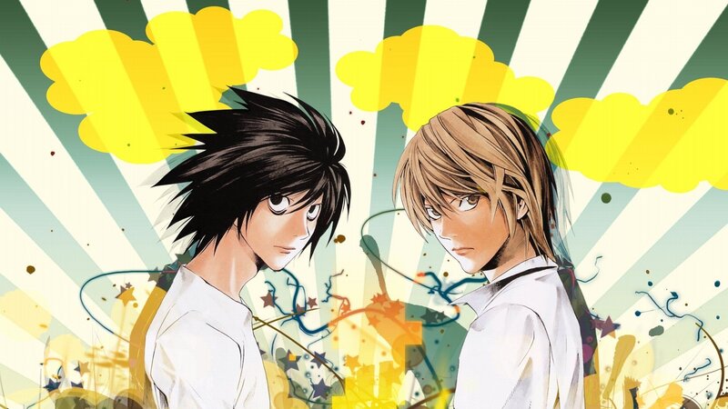 L and Light facing each other
