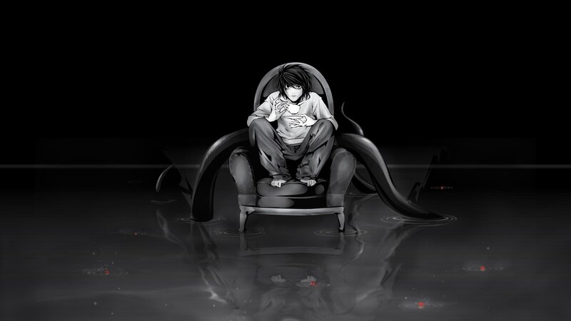 L Lawliet in a dark room